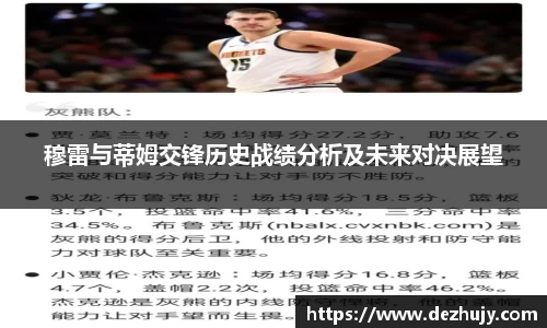 穆雷与蒂姆交锋历史战绩分析及未来对决展望