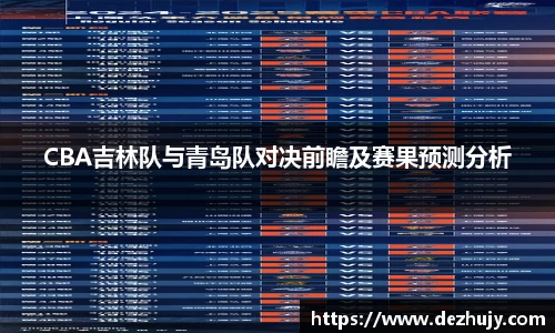 CBA吉林队与青岛队对决前瞻及赛果预测分析